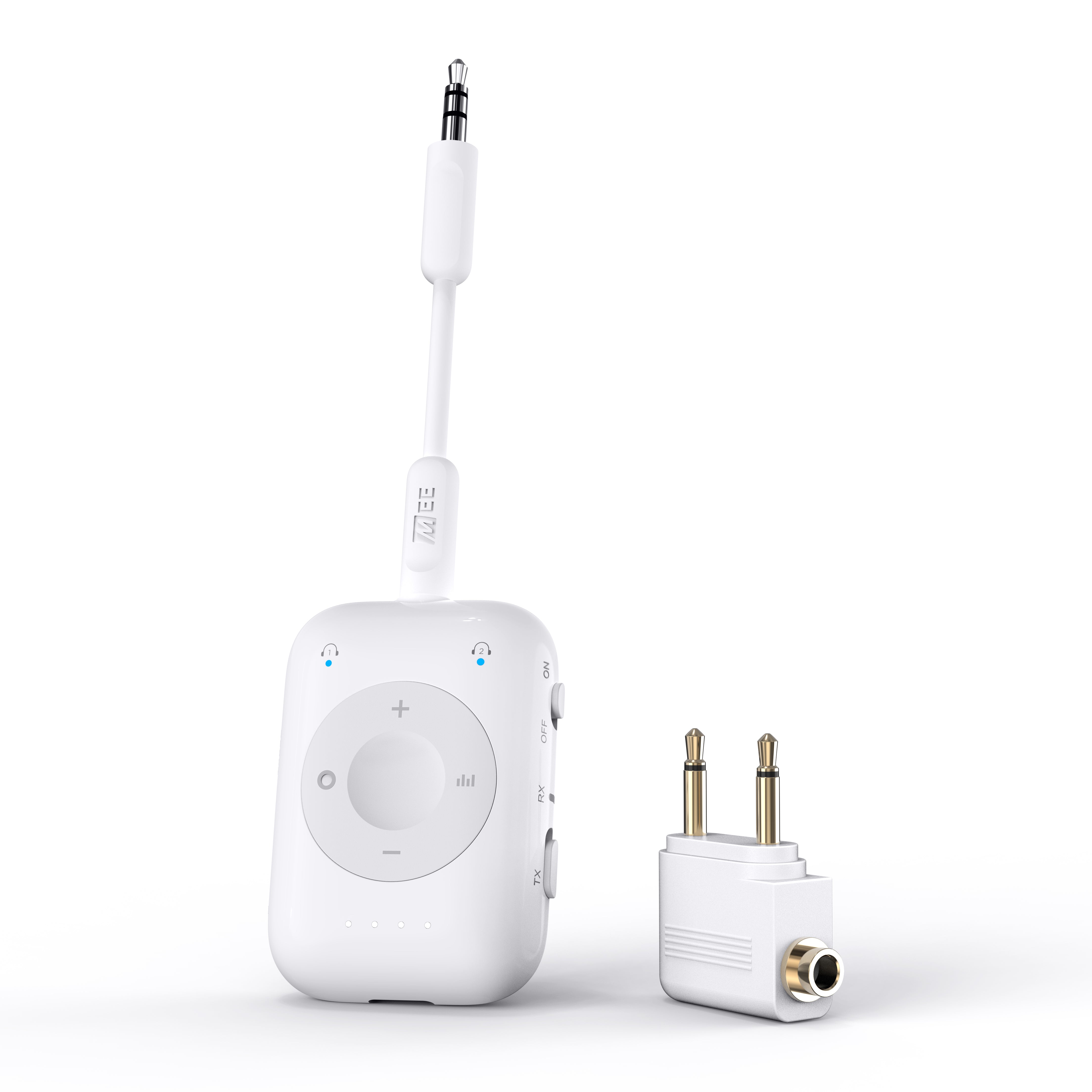 Connect Air Pro wireless audio transmitter and receiver with airline adapter